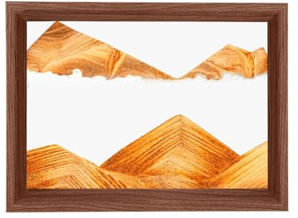 AzureLeap Peinture de Sable 3D Rotative - Art de Sable Sous-Marin Peinture de Sable Fluide Cadeau en Sable Décoration Sablier en Bois Pour Bureau Salon et Jouets pour Adultes et Enfants [Jaune-10]