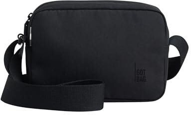GOT BAG Umhängetasche Crossbody Bag aus Ocean Impact Plastic | Schultertasche Wasserabweisend | Stylische Handy Umhängetasche Klein mit verstellbarem Gurt (black monochrome)
