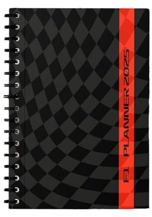 Cpolebev F1 2025 Planer und Kalender, Planer mit F1-Rennstrecken-Design, Spiralbindung, Monatsplaner mit Leidenschaft für 2025-Planer