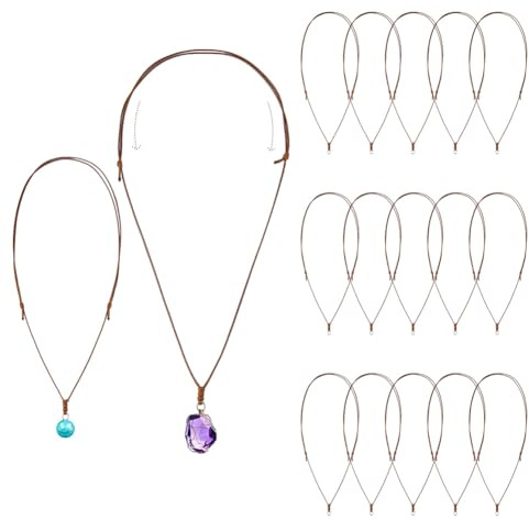 DICOSMETIC 20 Stück Seil Halskette Schnüre Verstellbare Halsketten Schnur Peru Doppelt Geknotetes Kordel Wachskordel Seilkette Choker Mit Metallring Für Frauen Männer Schmuckherstellung