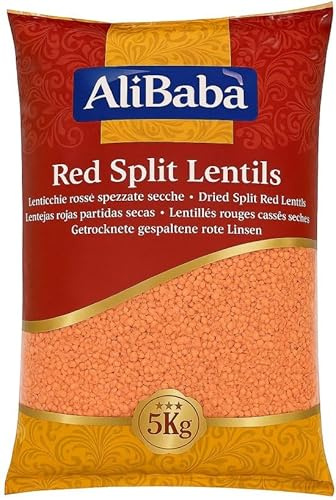 Lentilles rouges cassées 5kg - 100% naturelles et végétales | Riche en protéines et en fibres | Idéales pour les soupes, les caris, les ragoûts et les salades mit Kajal Sticker