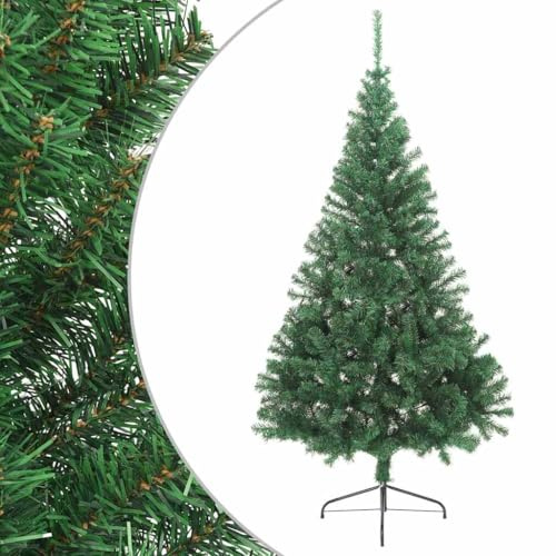 ACAGALA - Albero di Natale artificiale da 210 cm, mezzo albero da parete verde, abete con supporto, albero di Natale decorativo con rami in PVC, decorazione natalizia fai-da-te