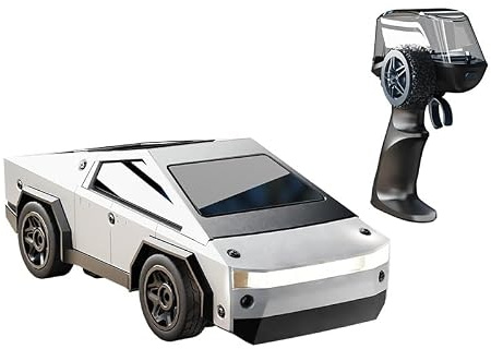 GNIMNAYRC Mini voiture RC à échelle 1/64, micro voiture RC 4x4 avec lumières LED, 2 modes de vitesse et étui portable pour ranger la télécommande, accélérateur proportionnel, jouet d'écriture