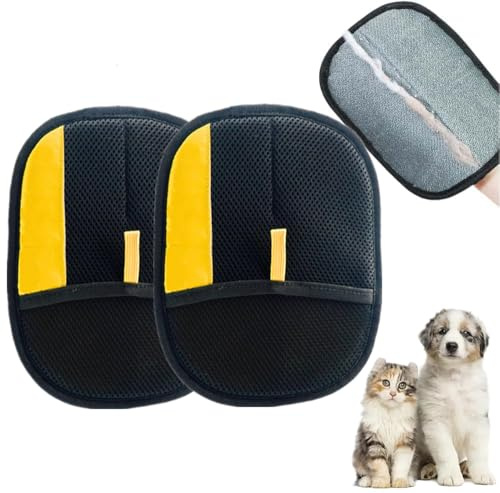 Gahwa Fellmagnet Handschuhe Doppelseitig für Hunde & Katzen 2026 Atmungsaktive Haustierhaarentferner mit Anti-Statik-Funktion, Effiziente Pflegehandschuhe Katzenhaarentferner Handschuh (2 Pack)