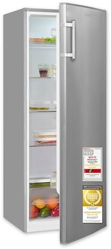 Exquisit KS5320-V-H-040E Vollraum-Kühlschrank - 242 l Kühlraum - Weiß | Standgerät mit LED-Beleuchtung, 5 Glasablagen, Gemüseschublade, Energieklasse D, 83 kWh/Jahr und wechselbarem Türanschlag