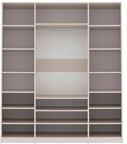 Marmex Meble TRES W/C Garderoben-Set, Offener Kleiderschrank mit Kleiderstange und Fächern