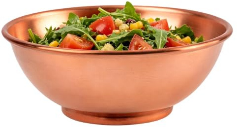 Cuenco de cobre puro | Almacenamiento para ensaladas | Cuenco de ofrendas | para cocinar, cocinar, hornear, servir ensalada de frutas en el hogar