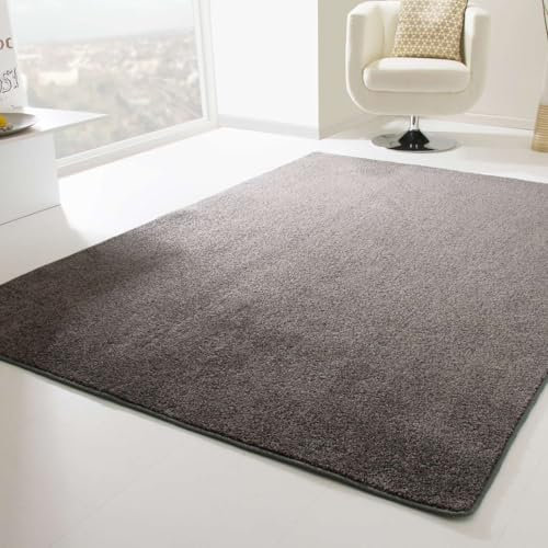 Steffensmeier Kurzflor Teppich Cambridge, Wohnzimmer, Schlafzimmer, in Anthrazit, Größe: 240x340 cm
