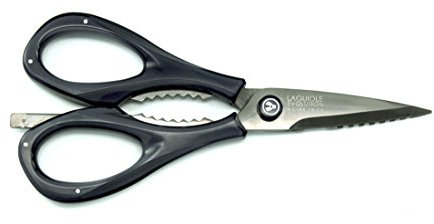 Laguiole Evolution - Ciseaux Professionnels de Cuisine 7 Fonctions - Lames détachables en Acier Inoxydable - Poignées ABS - Design Acidulé Coloris Noir - 30 x 11 x 2,5 cm