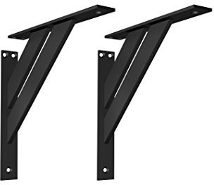 EMT-DESIGN® Design! Modern! Aluminium! 4-teilige Winkel Wandhalterung Regalhalterung Halterung für Regalbretter Regal Klammern Regalträger- 2 Stück (240x240, Schwarz)