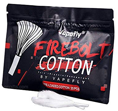 2 Paquetes Original Vapefly Firebolt Cotton Super Absorbente Algodón orgánico para la construcción de bobinas DIY RTA/RDA / RDTA atomizador Wick (20pcs / Pack)