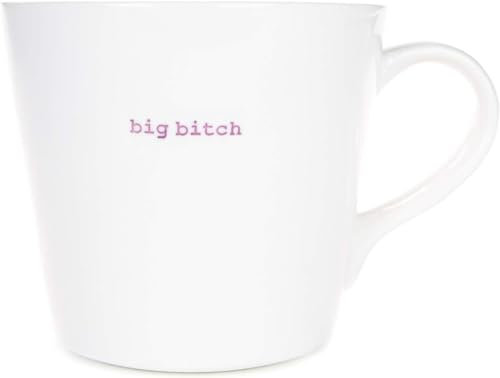 Keith Brymer Jones - Word Range - Large Ceramic White Mug - Big Bitch - 500ml - Gift Boxed