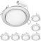 ledscom.de LED Decken-Einbaustrahler RUBA chrom matt je 541lm warmweiß 3-Stufen Dimmen ohne Dimmer rund flach 107mm Ø Loch ca. 83-100mm Ø 7er Set