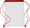 Transparenter Sport Rucksack Premium Turnbeutel mit Kordelzug auch als Schulrucksack und für Festivals durchsichtig in 5 Farben (Rot)