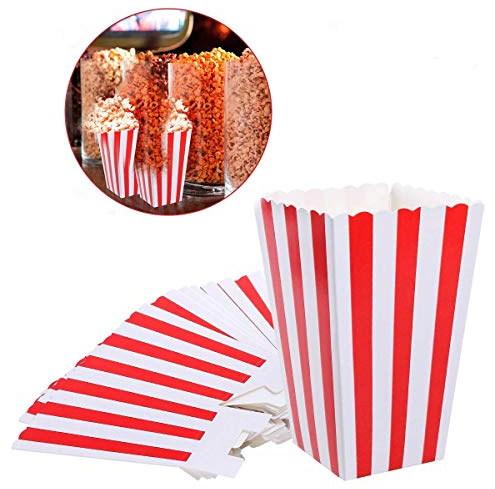 Saundra Peal Popcorn Boxen Behälter Papier Popcorn Beutel weiß rot gestreift 24 Stück