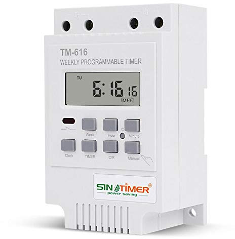 Programmable Digital Timer, TM616 Digital Electrical Timer Plug Socket with LCD Display for Lights, 24 Hours / 7 Days A Week Programmable (White,220V)