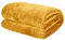 Brentfords Flannel Fleece Blanket for Bed, Super Soft Cosy Warm Ochre Yellow Mustard Throw for Sofa Large Blanket Lightweight Fluffy Double Bed Throw, 150 x 200cm