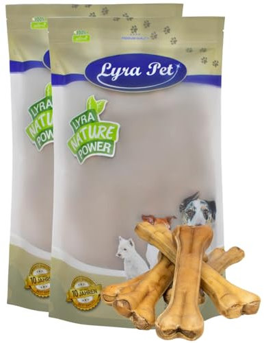 Lyra Pet® 10 STK. Kauknochen ca. 30 cm | Naturbelassener Kausnack | Proteinreicher Hundeknochen zur Zahnreinigung | Langer Kaugenuss aus Rinderhaut | Nährstoffreich | Fettarmer Kauartikel