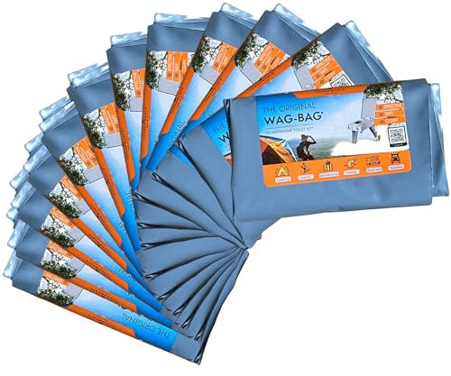 GO Anywhere Portable Toilet Refill Kit for Camping, Hiking & Backpacking - 12 Waste Kits (Waste Bag, Poo Powder, Zip-Close Bag, Toilet Paper & Moist Towelette)