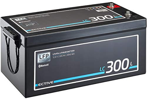 ECTIVE LiFePO4 Batterie LC300L BT - 12V, 300Ah, 3840Wh, Bluetooth inklusive App - Lithium-Eisenphosphat Versorgungsbatterie, Bootsbatterie, Solarbatterie für Wohnwagen, Wohnmobil, Camper