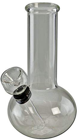 PatchouliWorld Glasbong klein Mini Purpfeife - Höhe 128mm mit Köpfchen und Siebe - TOP!