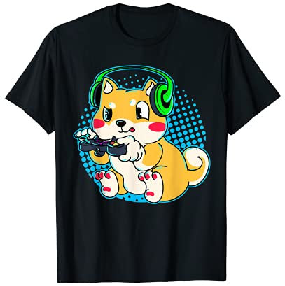 Süßes Gaming Shiba Inu Hund Videogame Computer PC Spiel T-Shirt