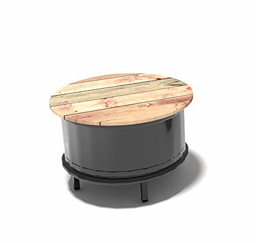 Destello S.L. Bidon en métal Table basse baril industriel personnalisable avec pieds en métal, laqué et plateau 60 x 60 x 50 cm