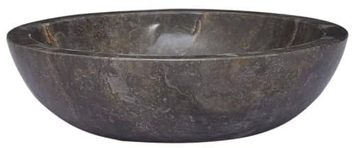 vidaXL Lavabo de Salle d'Eau Vasque à Poser de Toilette Lave-mains de Salle de Bain Lavabo de Salle d'Eau Maison Intérieur Gris Ø40x12 cm Marbre
