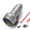 65W Warp Charge Car Charger Replacement for Oneplus Nord N10 N100 9R 9 Pro 8T 8T+ 8 7T 7 Pro 5G McLaren Dash Charge Car Charger Fast Charging for Oneplus 7 6T 6 5T N200 Warp Type-C Cable Cord Silver