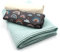 VmG-Store Waffelpique + Baumwollstoff Set farblich abgestimmt Waffel Stoff 100% Baumwollstoff Tex Standard 100 (Regenbögen Pastell Grau Set03)