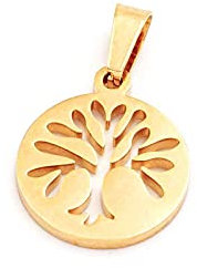 Vintage parts - Ciondolo albero della vita in acciaio inox 304 color oro, 2 pezzi per gioielli fai da te