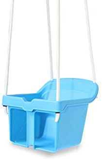 JAMARA 460664 Babyschaukel Small Swing – ab 10 Monate, robuster Kunststoff, belastbar bis 25 kg, inkl. Sicherheitsbügel, kippsicher, Indoor-Outdoor geeignet, blau