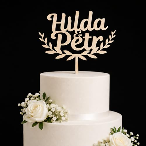 Cake Topper Hochzeit eigene Namen Personalisierte Holz Hochzeitstorte Hochzeit Tortenfigur personalisiert mit Namen Tortenstecker Topper Jubiläum Dekoration Party Custom Wedding Cake Topper
