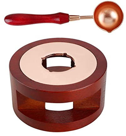 XLKJ Calentador de Cera de Lacre, Horno de Fusión, Herramienta de Sello Con Cuchara, Kits Para Artesanía y Sello de Cera