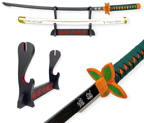 Katana Demon Slayer Shinobu Kocho - Epée Lame Bois - Support Japonais Inclus