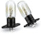 Ruiandsion Lampadina a Microonde Z187 250V 2A 20W Lampadina a Microonde per Lampada Universale a Microonde Forno a Pera, Bianco Caldo (Confezione da 2)