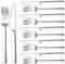 Steakbesteck, Herogo 12-teilig Edelstahl Steakbesteck Set für 6 Personen, Silber Steakmesser und Steakgabeln, Hochwertig Messer Gabeln Set für Pizza/Steak, Rostfrei & Spülmaschinenfest