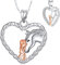 Yuluzeln Pferd Kette Geschenk für Mädchen, Pferd Schmuck Geschenke mit Herz Anhänger silber für Frauen Tochter (Rosenmädchen)