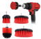 4 Stück Bürstenaufsatz Bohrmaschine Set, Bürste für Bohrmaschine Borste 2''/ 3.5''/ 4''/ 5'' Bohrbürsten Akkubohrer Bürste Reinigungsbürste für Felgen, Fliesen, Küche, Böden, Auto, Badewanne (Rot)