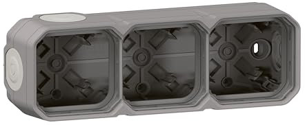 boitier saillie - 3 postes - horizontal ou vertical - gris - legrand plexo 069680l