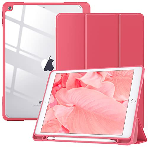 TiMOVO Custodia Compatibile con Nuovo iPad 9a Gen 2021/iPad 8a Gen 10.2 2020, con Portapenne, Case Protezione con Supporto, Proteggi Tablet Auto Sveglia/Sonno iPad 7a Gen 2019 10.2, Anguria Rossa