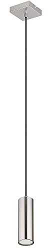 etc-shop Lampe skandinavisch Hängeleuchte Hängelampen Wohnbereich Modern Pendelleuchte einflammig, Metall nickel matt, 1x GU10 Fassung, LxBxH 9x9x120 cm