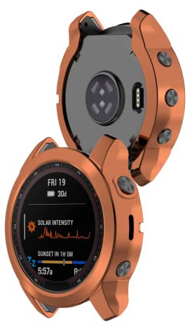 TINGYR Coque pour Garmin Fenix 7S Solar, Demi-Paquet en TPU Souple, Résistance aux Chutes, Durable Boîtier de Montre pour Garmin Fenix 7S Solar-(Or Rose)