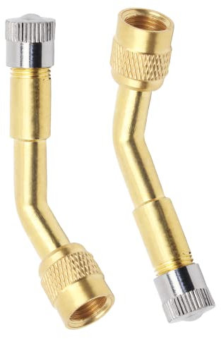 AMZSKU Estensione valvola in rame, adattatore per valvola angolare, prolunga valvola pneumatica, valvola angolare per auto, moto, bicicletta, scooter (135°)