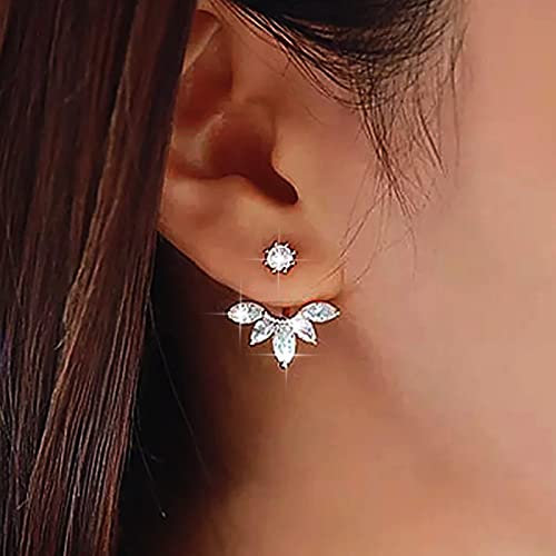 Atentuyi Boucles D'oreilles Cz Feuille D'or Boucles D'oreilles Strass Boucles D'oreilles Clou Zircone Boucles D'oreilles Cristal Boucles D'oreilles Grimpantes Bijoux Pour Femmes Et Adolescentes