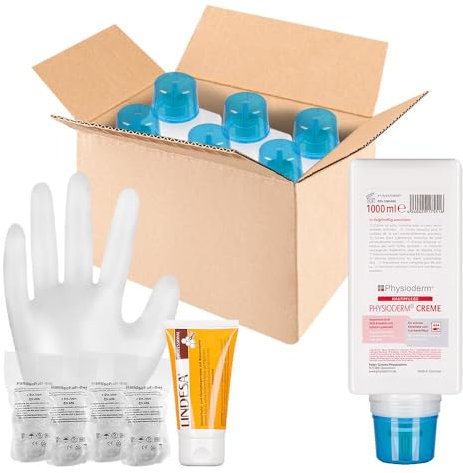 TMS PRO SHOP PHYSIODERM® Creme, Hautpflege, 6 x 1000 ml Varioflasche, Sparset, mit Zubehör, Art.-Nr. 610120