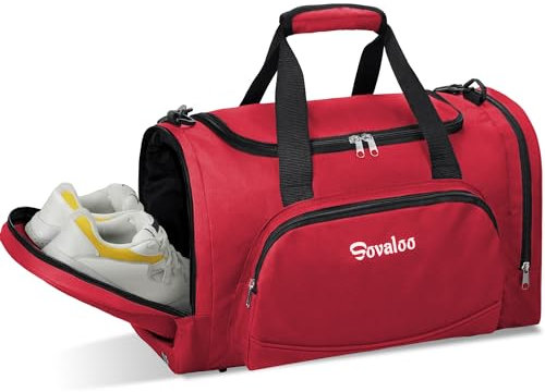 40L Große Sporttasche Reisetasche für Damen und Herren mit Schuhfach und Nassfach. Trainingstasche/Schwimmtasche/Gym Bag/Travel Duffel Bag/Sport Tasche (Rot 40L)…