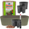 Leni Flori Jardiniere Blumentopf länglich 36 cm kapern/grün Hydrokultur-Komplett-Set mit Übertopf Hydro-Töpfen Wasserstandsanzeiger & Pflanzton