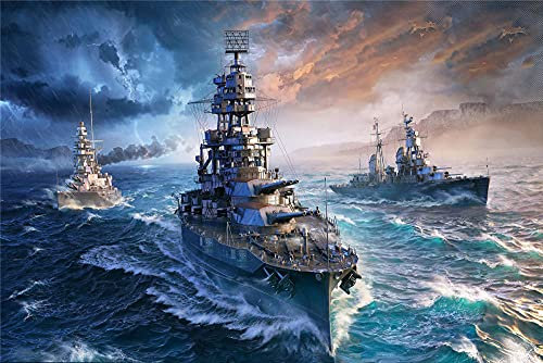Puzzle für Erwachsene, 1000 Teile, DREI Bismarck-Schlachtschiffe auf dem Ozean, DIY-Wandkunst-Dekoration, 38 x 52 cm