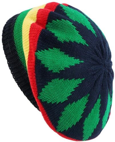 Rasta-baskenmütze Aus Wollstrick, Jamaikanische Reggae-mütze, Bunte Hippie-Beanie-hüte, Gehäkelte, Gestrickte, Lockere Baggy-mütze Für Männer Und Frauen